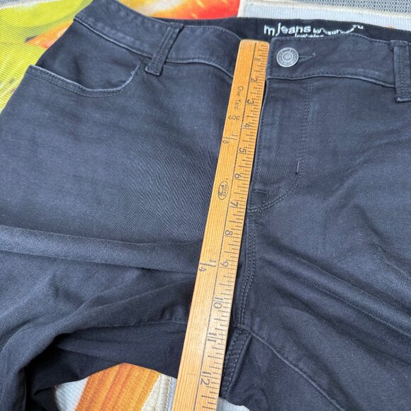 M Jeans By Maurices Womens XL Reg Black Low-Rise Skinny Jeans With Plaid Cuffs - Picture 6 of 11